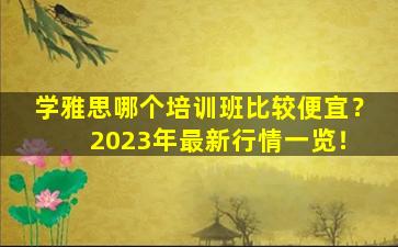 学雅思哪个培训班比较便宜？ 2023年最新行情一览！